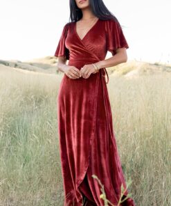 Satin V-Neck Maxi Dress