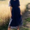 Kendra Embroidered Dress | Navy