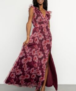 Adelyn Maxi Dress | Wine Floral