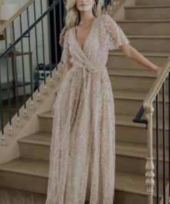 Embossed Satin Valentine Prom Dress