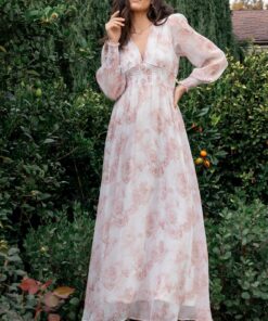 Floral Chiffon Valentine Prom Dress