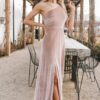Velvet One Shoulder Valentine Prom Dress