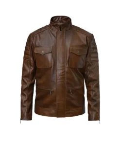 Men’s Level Brown Leather Jacket