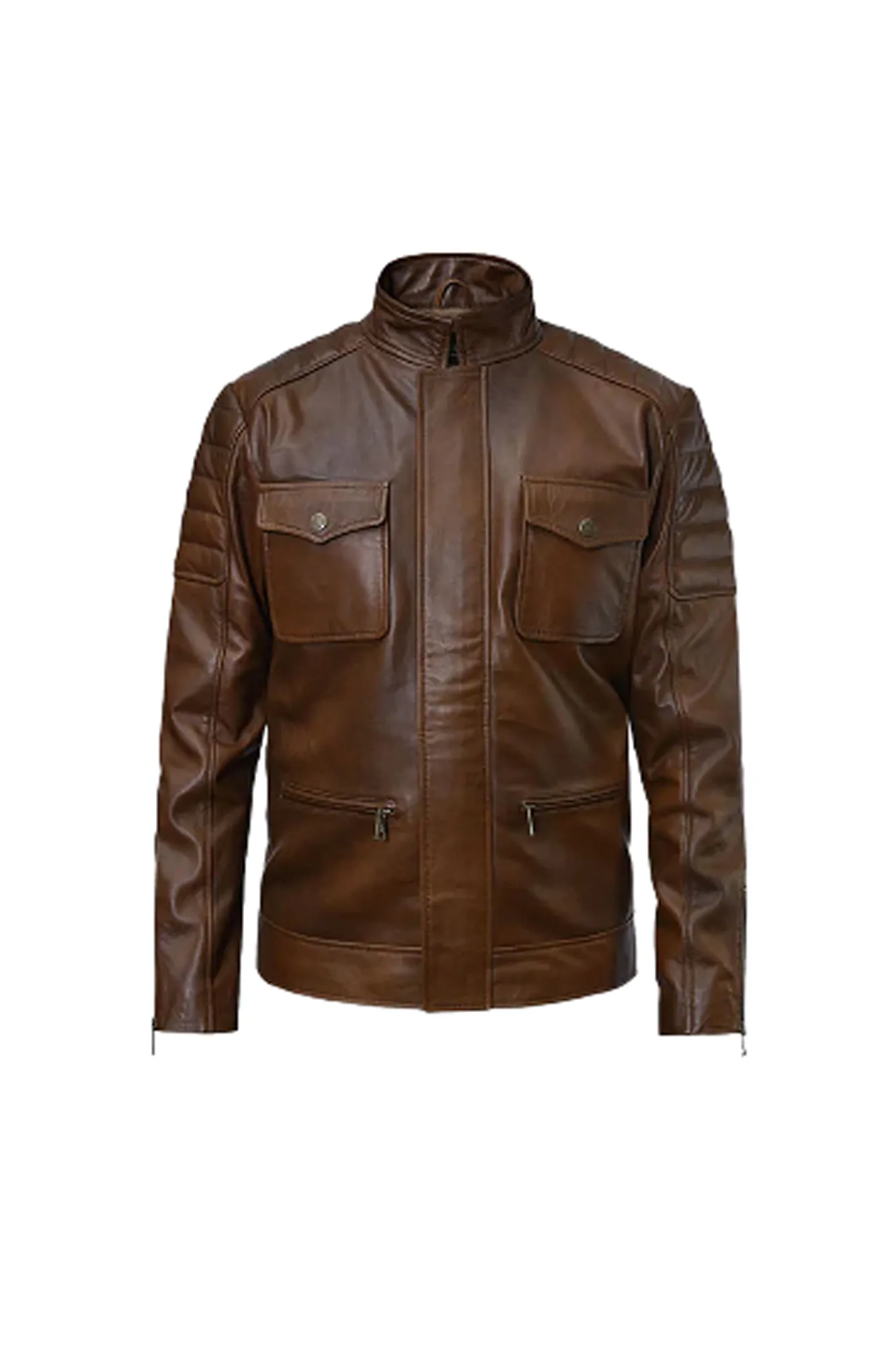 Men’s Level Brown Leather Jacket