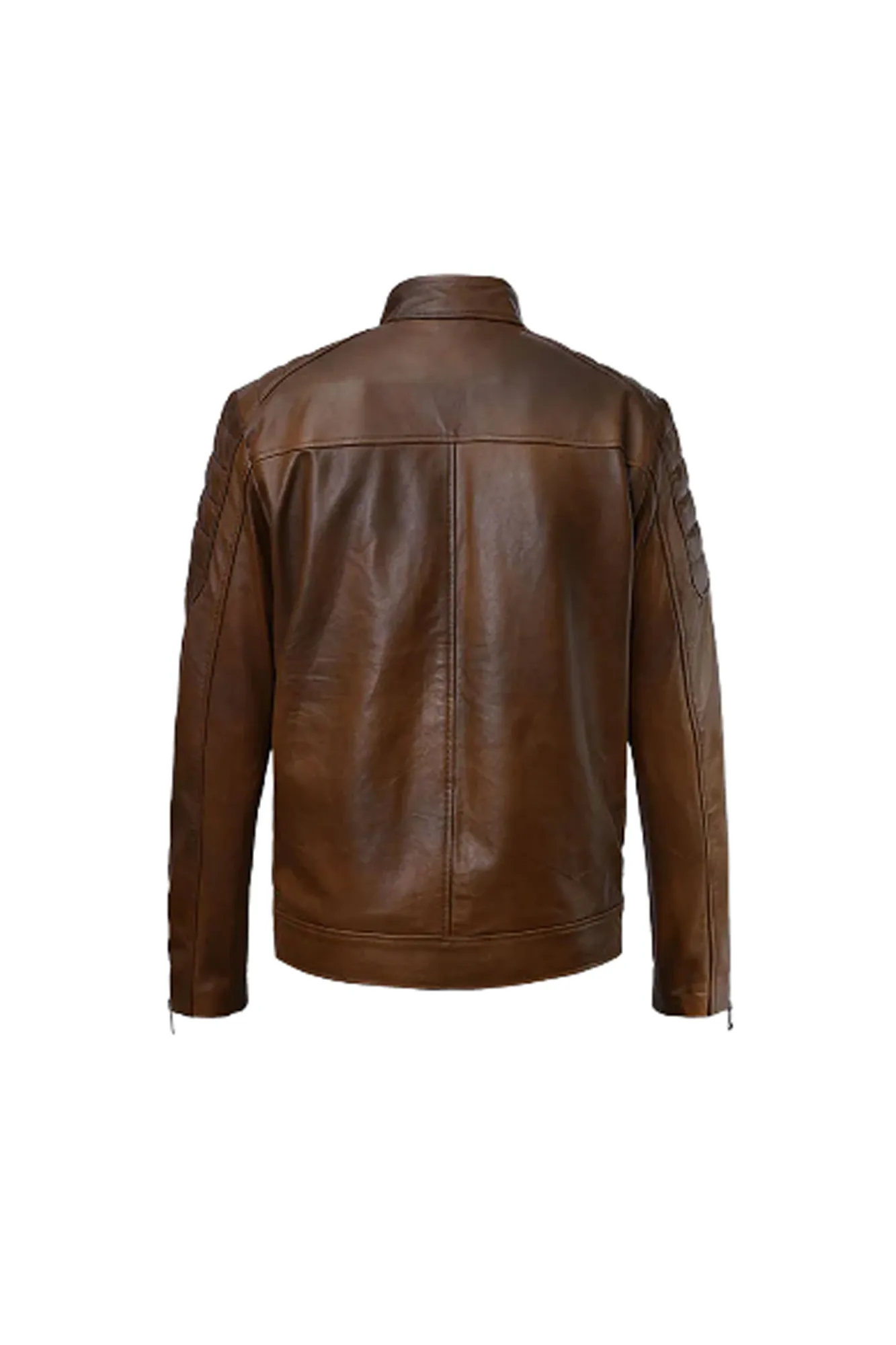 Men’s Level Brown Leather Jacket - Image 2