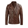 Mens Brown Biker Leather Jacket