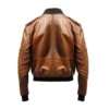 Men Distressed Brown Bomber Leather Jacket
