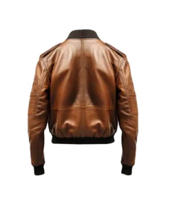 Men Distressed Brown Bomber Leather Jacket