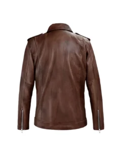 Mens Beast Spanish Brown Biker Leather Jacket