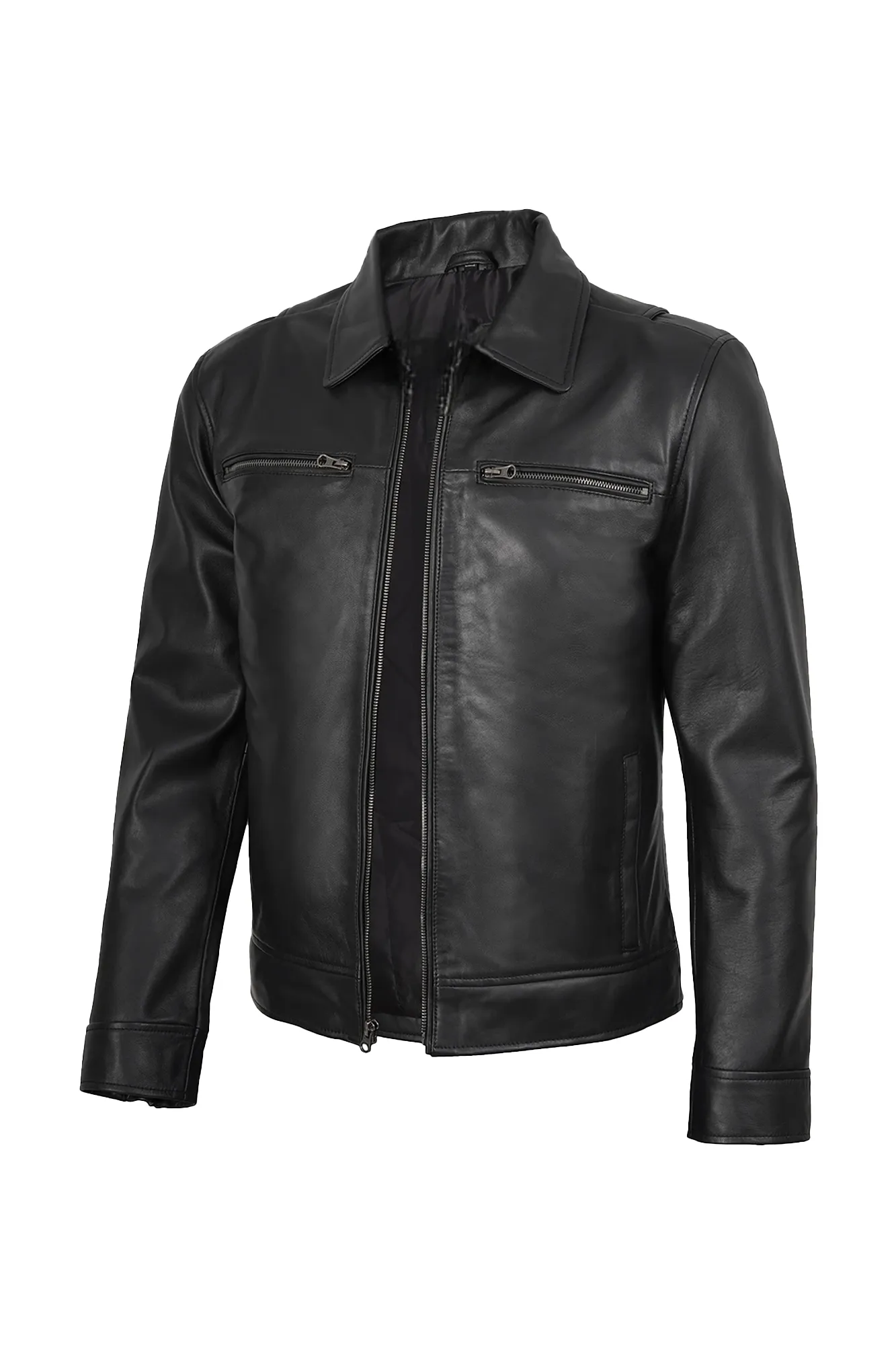 Men’s Style Black Leather Jacket - Image 3
