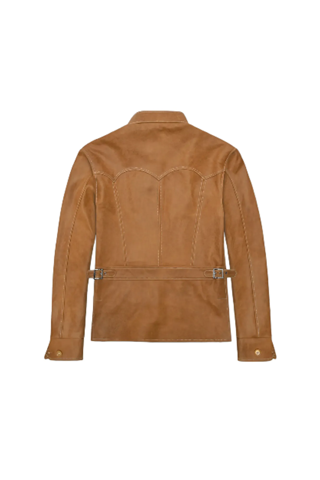 Men’s Slim Fit Brown Leather Jacket - Image 2